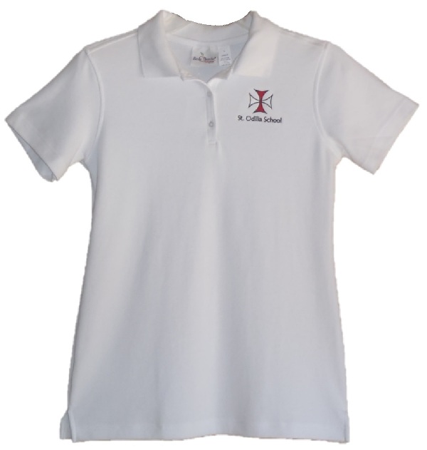 St. Odilia School - Girls Fitted Smooth Interlock Knit Polo Shirt - Short Sleeve