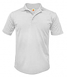 Unisex Performance Knit Polo Shirt - Moisture Wicking - 100% Polyester - Short Sleeve - White
