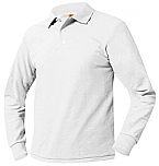 Unisex Mesh Knit Polo Shirt - Long Sleeve - White