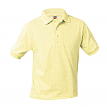 Unisex Interlock Knit Polo Shirt - Short Sleeve - Yellow