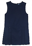 Agape Christi Academy - K-12 #2762 Drop Waist Pleated Jumper with Button Tabs