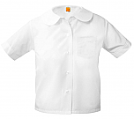 Girls Peter Pan Collar Blouse - Short Sleeve - White