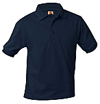 Unisex Interlock Knit Polo Shirt - Short Sleeve - Navy Blue