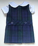 18 Inch Doll Jumper - Drop Waist with Peter Pan Blouse - Plaid #77