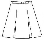 #1954 Kick Pleat Skirt - Polyester/Rayon - Navy Blue