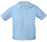 Girls Peter Pan Collar Blouse - Short Sleeve - Light Blue