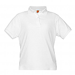 Saint Ambrose Catholic School - Girls Fitted Interlock Knit Polo Shirt - Short Sleeve
