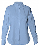 Women's Fitted Oxford Dress Shirt - Long Sleeve - Light Blue