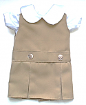 18 Inch Doll Jumper - Drop Waist with Peter Pan Blouse - Khaki