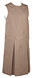 Drop Waist Jumper - Kick Pleats - Poly/Cotton - Khaki