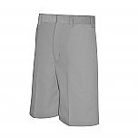 Boys Relaxed Fit Twill Shorts - Flat Front - #7099/7031 - Light Grey