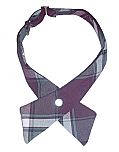 Girls Crossover Neck Tie - Plaid #91