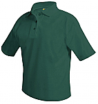 Unisex Mesh Knit Polo Shirt - Short Sleeve - Hunter Green