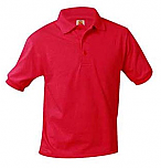 Unisex Interlock Knit Polo Shirt - Short Sleeve - Red