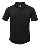Unisex Performance Knit Polo Shirt - Moisture Wicking - 100% Polyester - Short Sleeve - Black