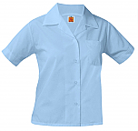 Girls Classic Collar Blouse - Short Sleeve - Light Blue