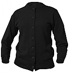 Girls Crewneck Cardigan Sweater - Black