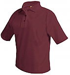 Unisex Mesh Knit Polo Shirt - Short Sleeve - Burgundy