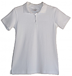 Divine Mercy Catholic School - Girls Fitted Interlock Knit Polo Shirt - Short Sleeve