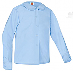 Girls Peter Pan Collar Blouse - Long Sleeve - Light Blue