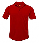 Unisex Performance Knit Polo Shirt - Moisture Wicking - 100% Polyester - Short Sleeve - Red