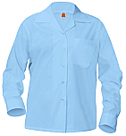 Girls Classic Collar Blouse - Long Sleeve - Light Blue