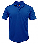 Unisex Performance Knit Polo Shirt - Moisture Wicking - 100% Polyester - Short Sleeve - Royal Blue