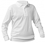 Faithful Shepherd Catholic School - Unisex Interlock Knit Polo Shirt with Banded Bottom - Long Sleeve