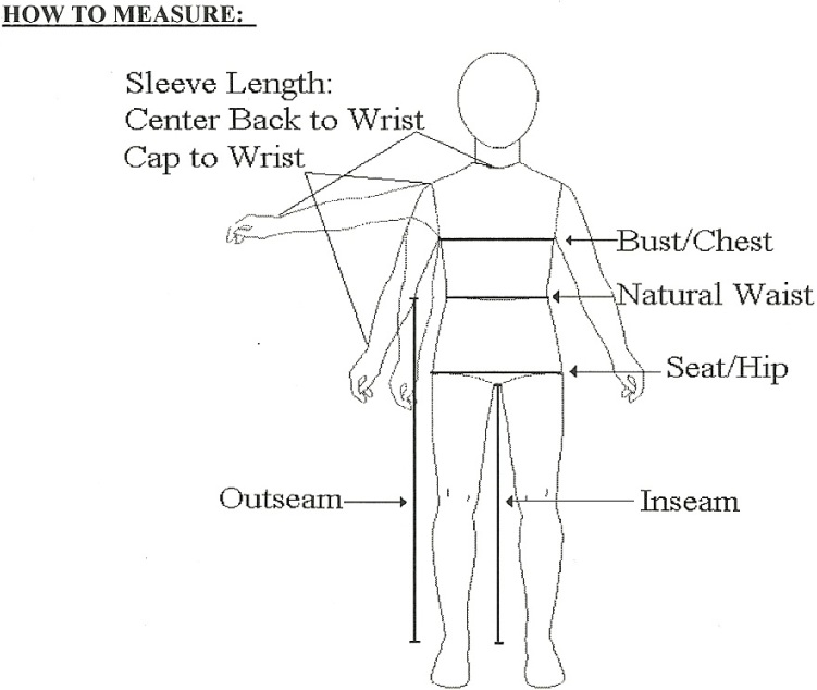 School Uniform Measurement Chart